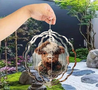 Sun catchers - Highland Cow Wind Spinner